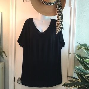 Crystal Kobe Woman Ribbed Knit Top Black Size 2X